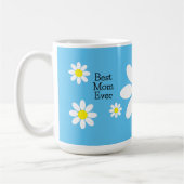 Beste Mama je White Daisies Sky Blue Blume Kaffeetasse (Links)