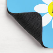 Beste Mama je White Daisy Sky Blue Single Initial Mousepad (Ecke)