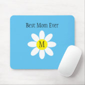 Beste Mama je White Daisy Sky Blue Single Initial Mousepad (Mit Mouse)
