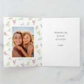 Beste Mama je Wildblume Herzgestalterisches Foto Karte (Innenseite)