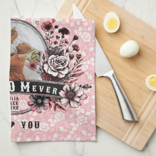 Beste Mama je Wilde Blume Badass Muttertag Foto Geschirrtuch