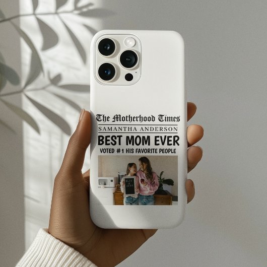 Beste Mama je Zeitung Individuelle Name & Foto Case-Mate iPhone Hülle
