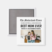 Beste Mama je Zeitung Individuelle Name & Foto Magnet (Vorderseite/Rückseite)
