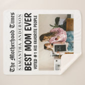 Beste Mama je Zeitung Individuelle Name & Foto Sherpadecke (Vorderseite (Horizontal))
