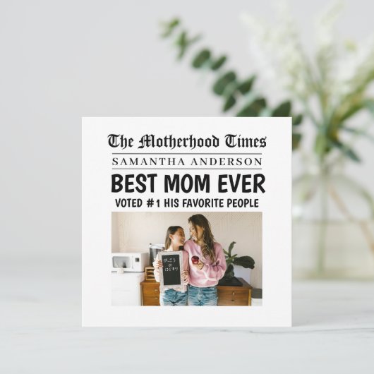 Beste Mama je Zeitung Personalisiert Name & Foto (Stehend Vorderseite)