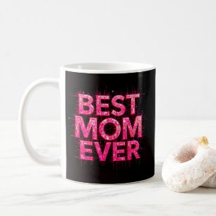 Beste Mama je Zitat Butterfly Pink Kaffeetasse