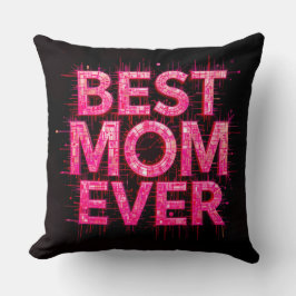 Beste Mama je Zitat Butterfly Pink Kissen