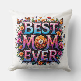 Beste Mama je Zitat Schmetterlinge bunte Blume Kissen