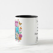 Beste Mama je Zitat Schmetterlinge bunte Blume Tasse (Zentrum)