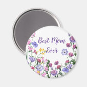 Beste Mama je Zitat Sommergarten Blume Magnet (Vorderseite/Rückseite)