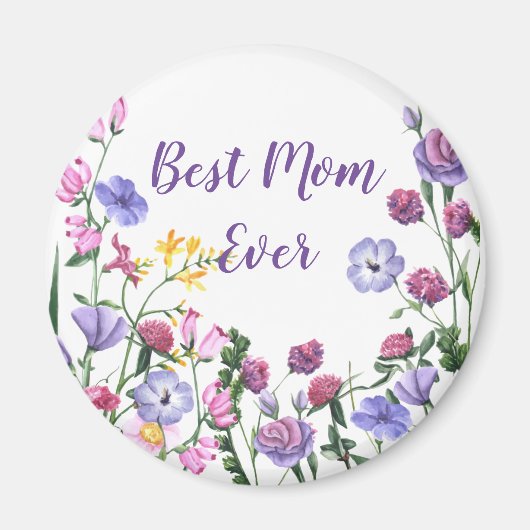 Beste Mama je Zitat Sommergarten Blume Magnet (Vorne)