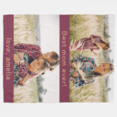 Beste Mama je zwei Foto Fleecedecke (Vorderseite (Horizontal))