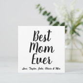 Beste Mama Jeden Schwarz-weißen Skript stilvoll Einladung (Stehend Vorderseite)