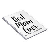 Beste Mama Jederzeit Schwarz-weißes, benutzerdefin Notizblock (Rechte Seite)