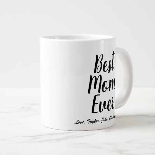 Beste Mama Jedes schwarze benutzerdefinierte Skrip Jumbo-Tasse (Vorderseite Rechts)