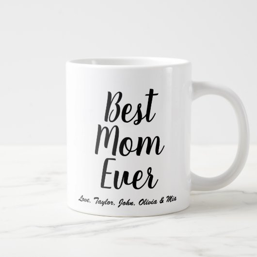 Beste Mama Jedes schwarze benutzerdefinierte Skrip Jumbo-Tasse (Rechts)