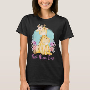 Beste Mama jemals Niedliches Baby Giraffe und Mama T-Shirt
