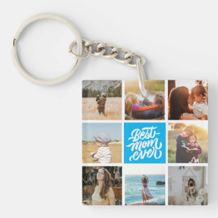 Beste Mama jemals Personalisiert Foto Collage Sky Schlüsselanhänger