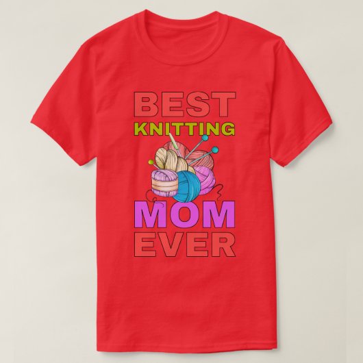 Beste Mama Knittern je Beste Mama je T-Shirt (Design vorne)