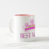 Beste Mama-Krone Zweifarbige Tasse (Vorderseite Links)
