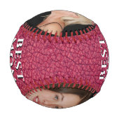 Beste Mama Leder drucken Muttertag FotoCollage Baseball (Rückseite)