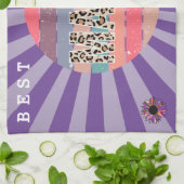 Beste Mama Lila Blütenanpassung Geschirrtuch (Gefaltet)