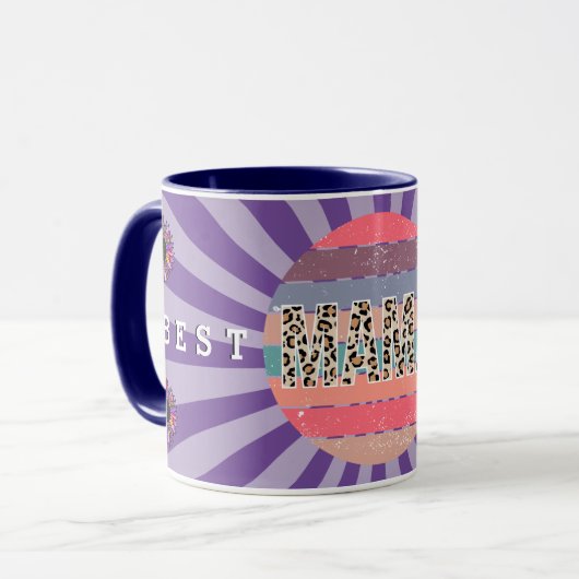 Beste Mama Lila Blütenmassage Tasse (Vorderseite Links)