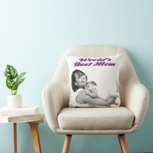 Beste Mama lila Foto Kissen