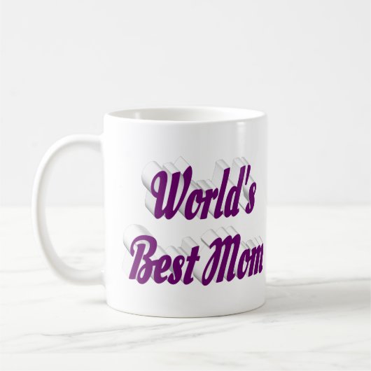 Beste Mama lila Halbtext Kaffeetasse (Links)