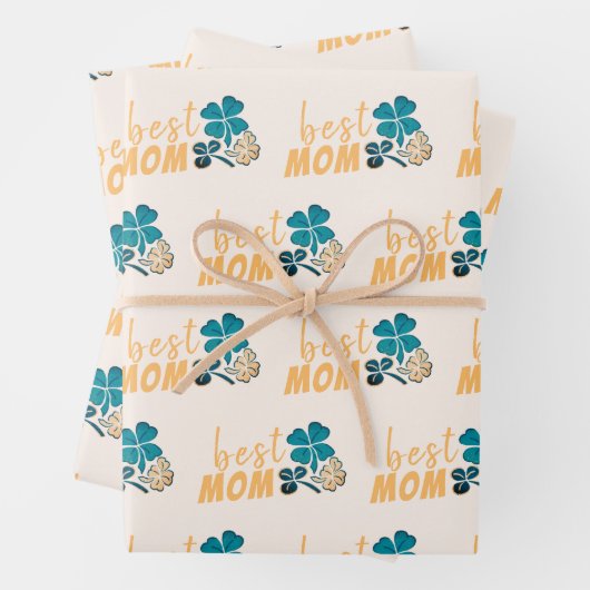 Beste Mama Lucky Clovers Pattern Geschenkpapier Set (Beispiel)