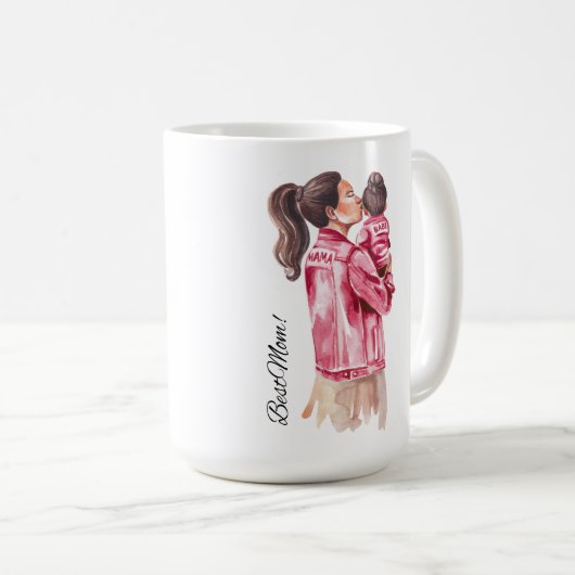 Beste Mama Mädchen Mama Kaffeetasse (VorderseiteRechts)