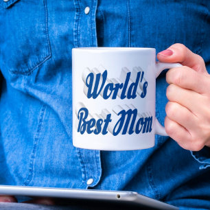 Beste Mama Meerblauer Halbtext Jumbo-Tasse