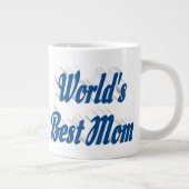 Beste Mama Meerblauer Halbtext Jumbo-Tasse (Rechts)