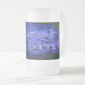 Beste Mama mit Hintergrund der blauen Blume Mattglas Bierglas (VorderseiteRechts)