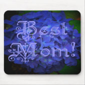 Beste Mama mit Hintergrund der blauen Blume Mousepad (Vorne)