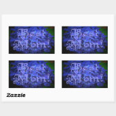 Beste Mama mit Hintergrund der blauen Blume Rechteckiger Aufkleber (Blatt)