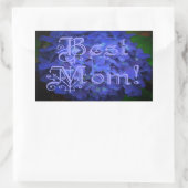 Beste Mama mit Hintergrund der blauen Blume Rechteckiger Aufkleber (Tasche)