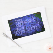 Beste Mama mit Hintergrund der blauen Blume Rechteckiger Aufkleber (Umschlag)