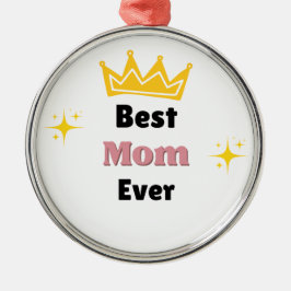 Beste Mama mit kronenweißem Text Ornament Aus Metall