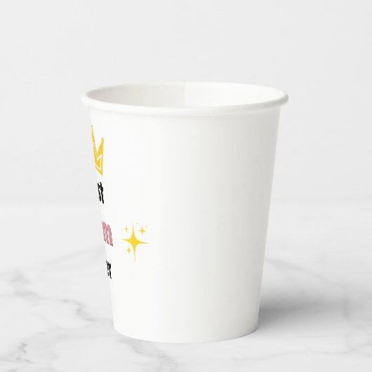 Beste Mama mit kronenweißem Text Pappbecher (Links)