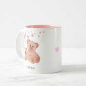 Beste Mama mit Niedlichen Bären mit Blume Zweifarbige Tasse (Vorderseite Links)