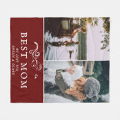 Beste Mama Moderne Auflage 2 Custom Fotos Mutter Fleecedecke (Vorderseite (Horizontal))