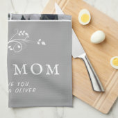 Beste Mama Moderne Auflage 2 Custom Fotos Mutter Geschirrtuch (Viertel Falte)