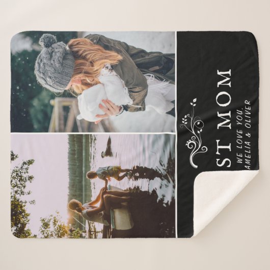 Beste Mama Moderne Auflage 2 Custom Fotos Mutter Sherpadecke (Vorderseite (Horizontal))