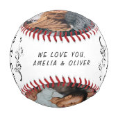 Beste Mama Moderne Auflage 3 Custom Fotos Mutter Baseball (Rückseite)