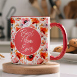 Beste Mama Modernes Mohnmuster Foto Tasse<br><div class="desc">Stilvoll schlüpfen mit einer Tasse, die alles sagt - und es auf Ihren Weg sagt! Dieses Gutes Muttertagsgeschenk ist ideal, um Mama, die sie verehrt hat, mit der zusätzlichen Touch der Personalisierung zu zeigen. Fügen Sie Ihr eigenes Foto und Ihren eigenen Text hinzu, damit sich ihr Morgenbrauen oder der gemütliche...</div>
