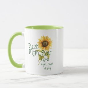 Beste Mama #mothersday Personalisiert Sonnenblumen Tasse