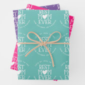 Beste Mama Mum je benutzerdefinierten Aquamarinen Geschenkpapier Set (Beispiel)