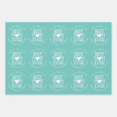 Beste Mama Mum je benutzerdefinierten Aquamarinen  Geschenkpapier Set (Vorderseite)