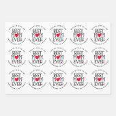 Beste Mama Mum je kundenspezifisch Schwarz-weiß Geschenkpapier Set (Vorderseite)